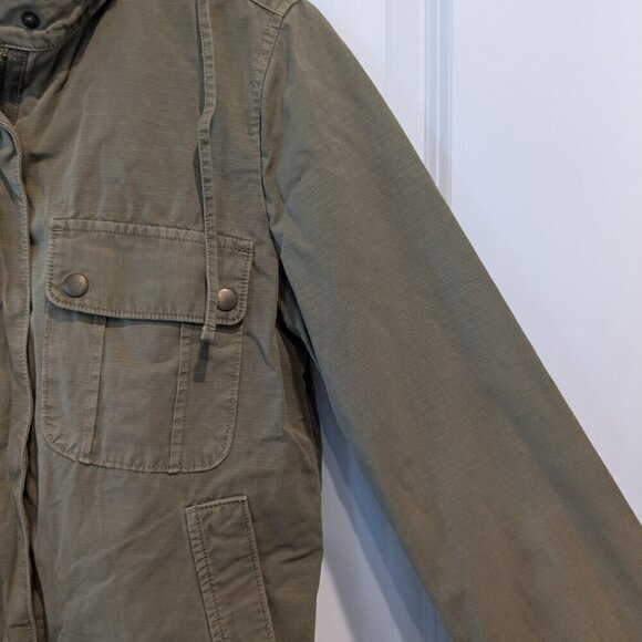 J. Crew Jacket Women's Small Green 720 Hooded Utility Cotton Military Style Coat - Picture 11 of 16